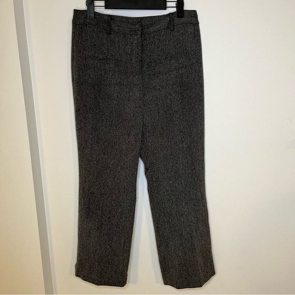 VINTAGE Evan Picone Black  &  White Tweed Cropped Trousers Minimalist Stretch 6 - Picture 2 of 11